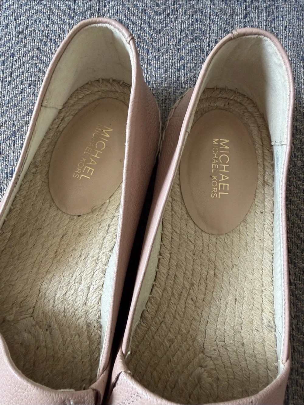 Michael Kors Kendrick Slip On colorblock leather Espadrille Oyster flats 6.5